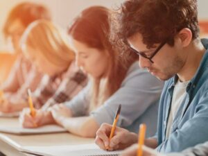 focused students during public adjuster exam prep class