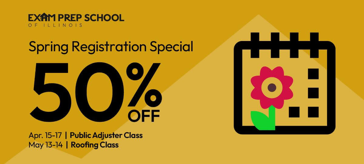 illinois roofing exam prep spring pop up